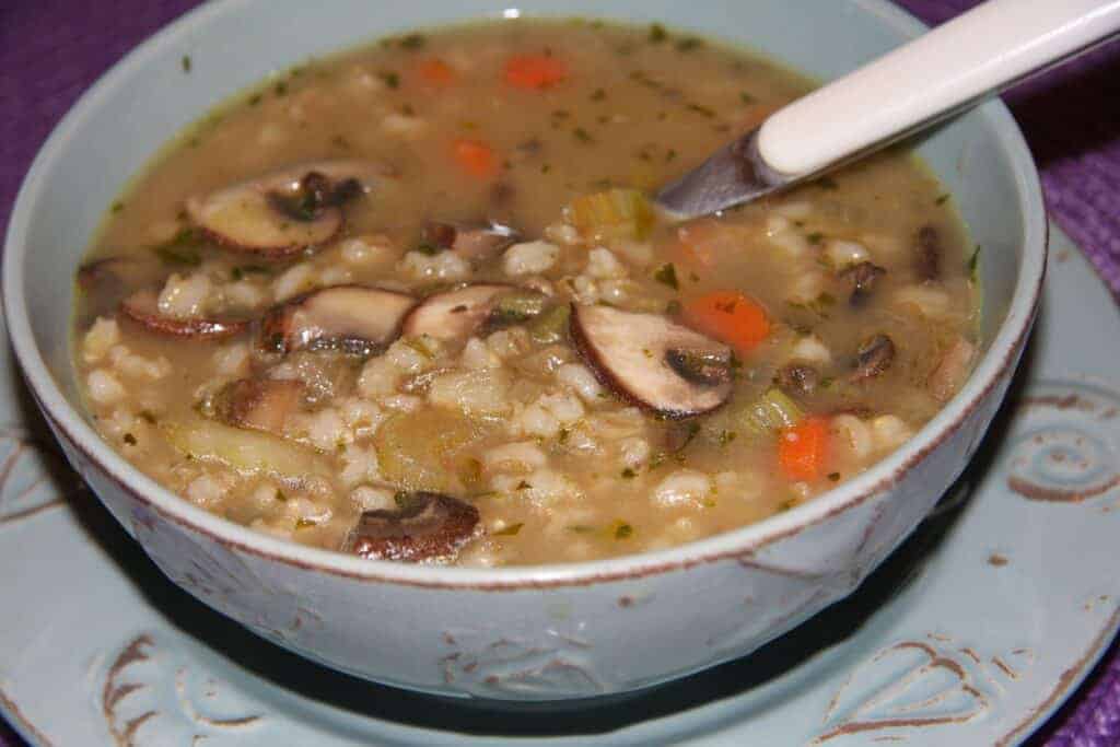 Photo - A bowl of homemade mushroom barley soup is a meal in itself.