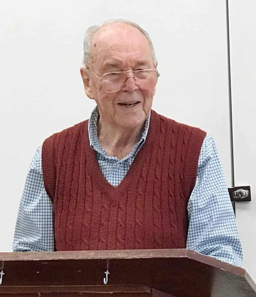 Photo - James Todd, 92, was born in Peking, China, of American parents. He has been a resident at Cedar Creek for 10 months, and accepted the invitation to share the story of his life on January 9.