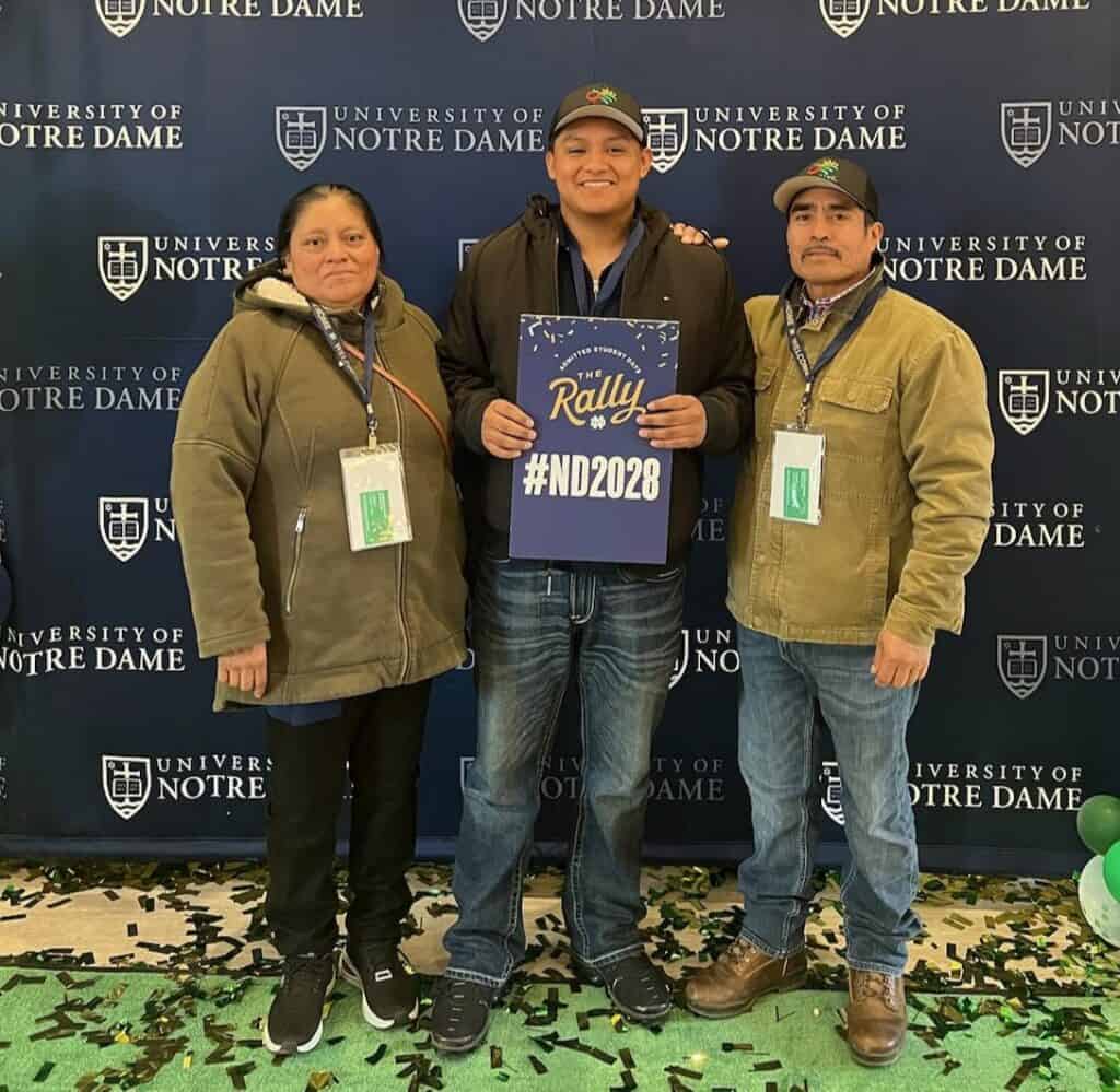 Photo - Madera South senior Cristobal Cortez with his mother Zeferina Cortez-Salgado and father Demetrio Cortez.