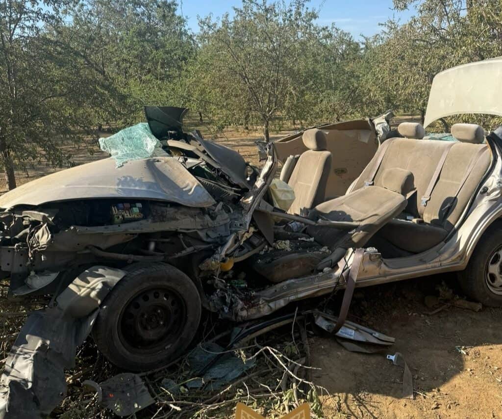 Photo - A female driver fell asleep at the wheel and struck a tree Saturday afternoon, and had to extricated from her vehicle.