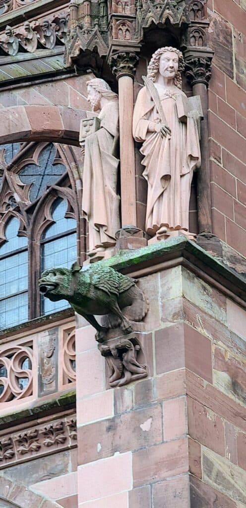 Photo - The cheeky Freiberg, Germany, cathedral stone mason gargoyle.