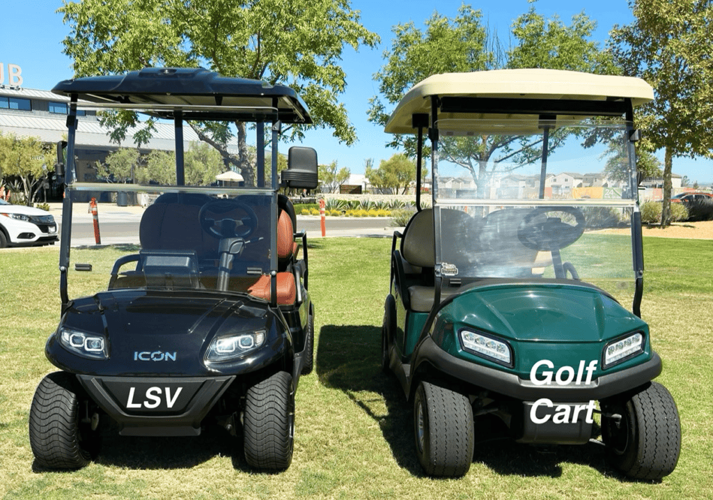 Photo - The California Highway Patrol Madera office shows the difference between a low-speed vehicle and a golf cart.