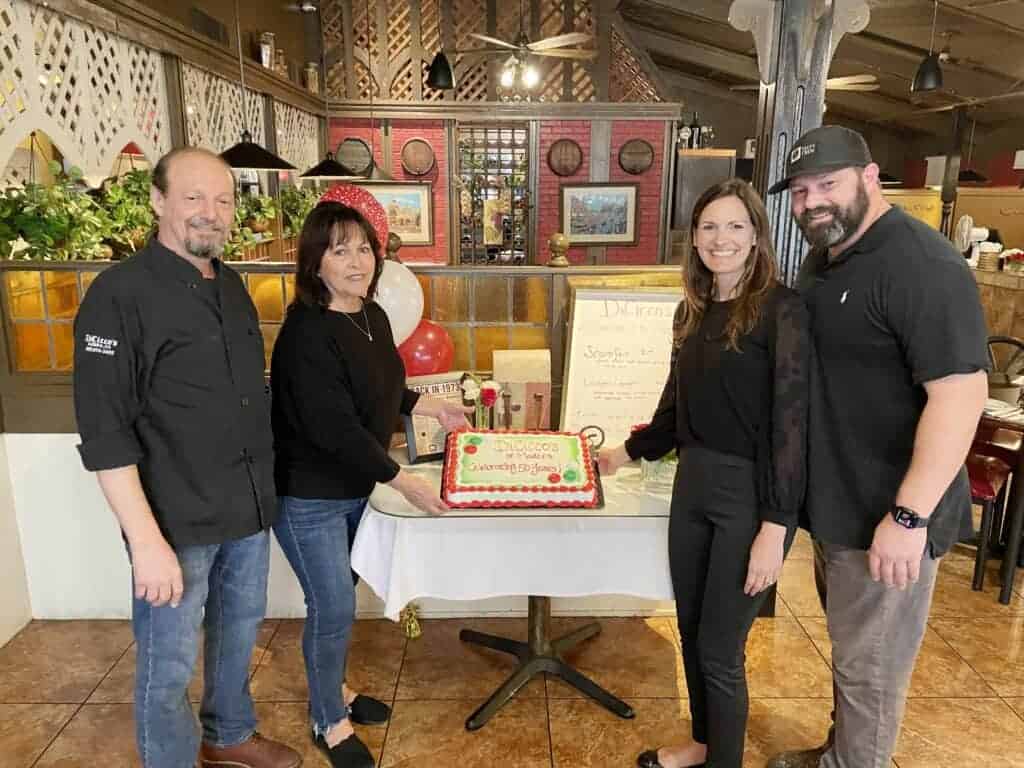 Photo - DiCicco's Italian Restaurant owner, Marco Santeufemia, his wife Frances Santeufemia, daughter Mia Grant, and his son Marco Santeufemia Jr. celebrate the anniversary of the restaurant serving the Madera community for 50 years.