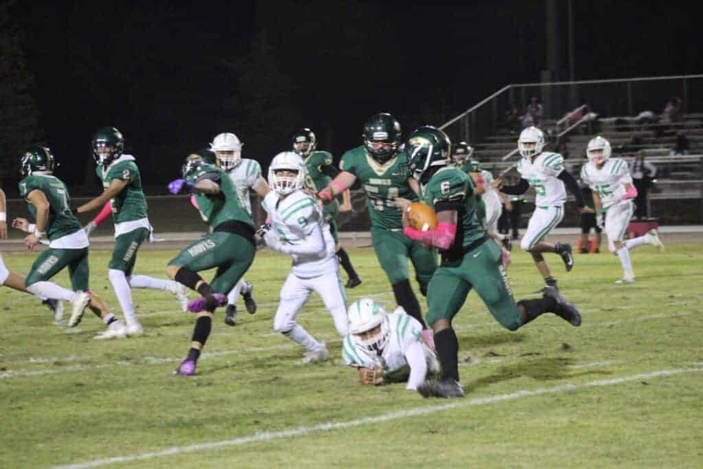 Photo - Liberty’s Ethan Dunn runs past a Riverdale defender to set up the kick coverage team during his 78-yard kick return for a touchdown in Friday’s 41-19 victory over the Cowboys.