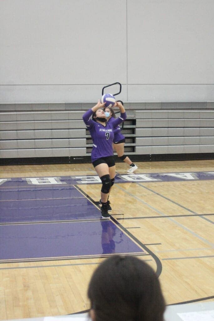 Photo - Madera South setter Elisa Escobar starts the Stallions’ offense during a match against Minarets during the Madera Classic on Saturday. Escobar and the Stallions advanced to the Silver Division championships before losing to Templeton.