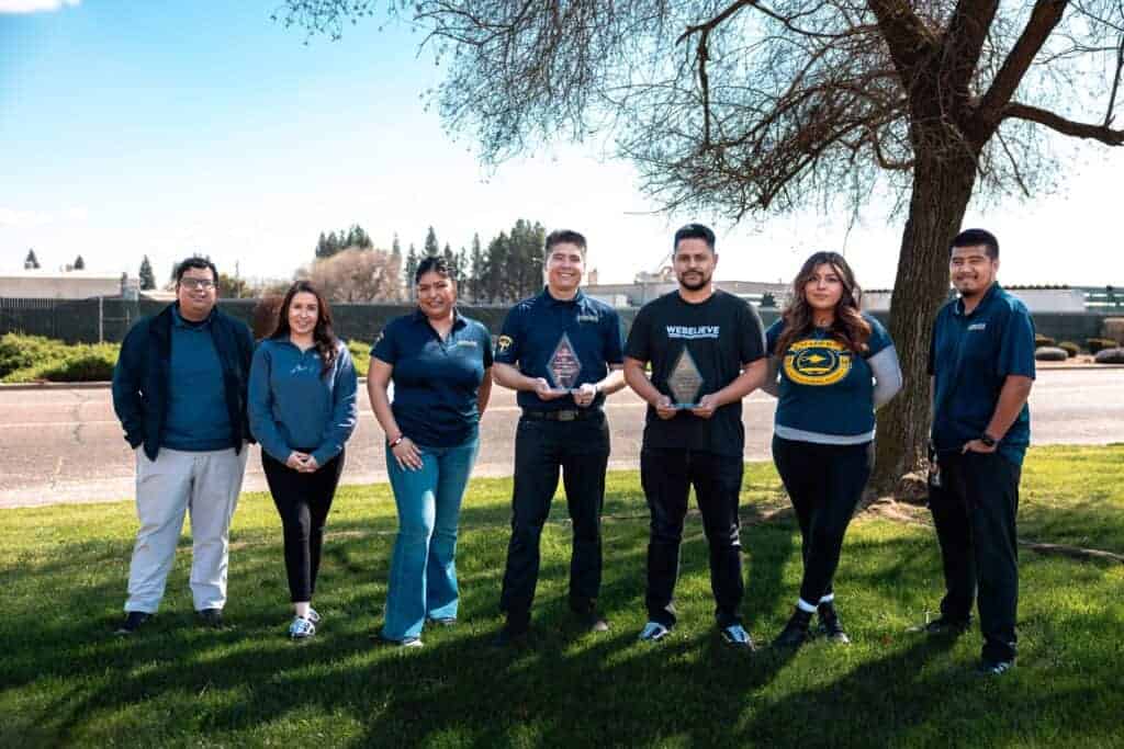 Photo - MUSD Communications team, from left, Ricardo Camacho, Desiree Aragon, Teresa Hernandez, George Garnica, Jose Romo, Jordan Baez, and Chris Garcia. Not pictured is Manny Chaidez.