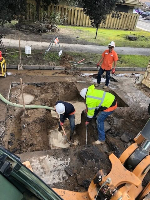 City repairs water line