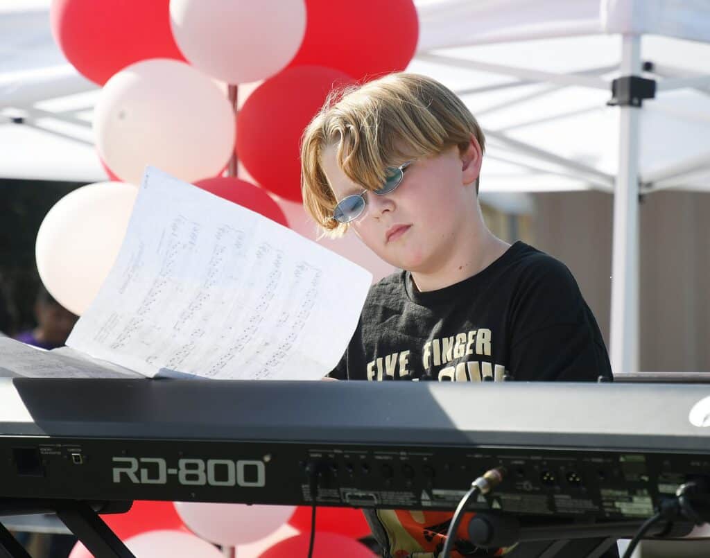 Photo - Nova Krumm, winner of Madera’s Got Talent! hosted by the Leo’s Club of Madera performs “Moonlight Sonata” during the 2018 Madera Pomegranate, Fruit & Nut Festival.