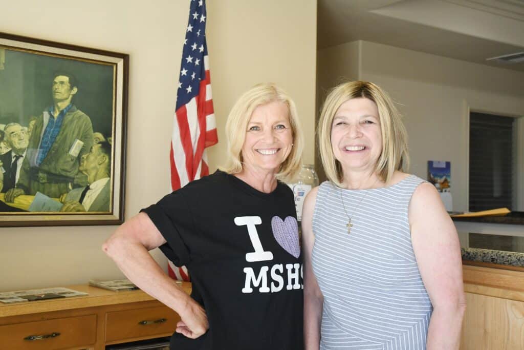 Photo - Sister-in-laws Deirdre Bishel, left, and Joyce Tucker have been helping seniors earn scholarships for the past 14 years. However, both are retiring after many years within the district.