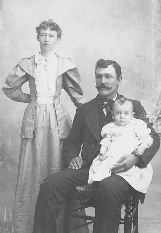 Photo - Horace and Ida Macon with their son Herbert Macon. He was the first Maderan to die in battle in World War I.