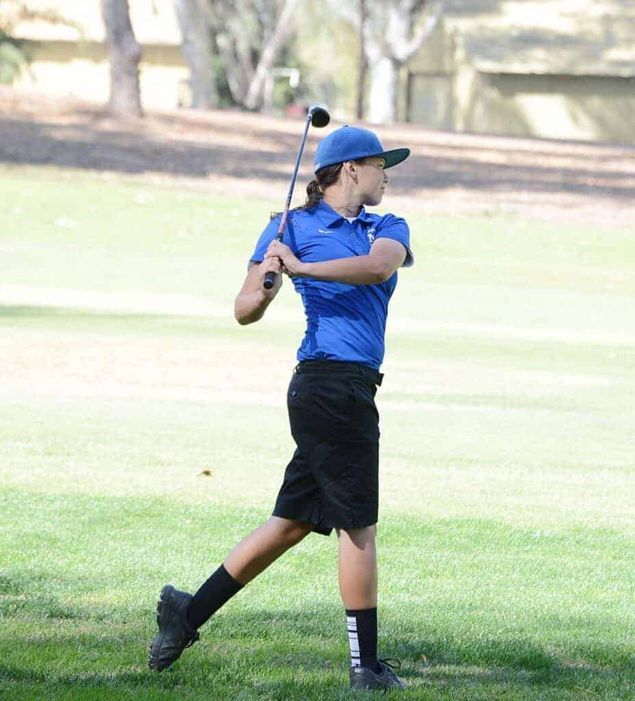 Photo - Madera’s Alyssa Geiger shot a 44 to place third in league and the Coyotes to a second place finish in the County/Metro Athletic Conference in 2013.
