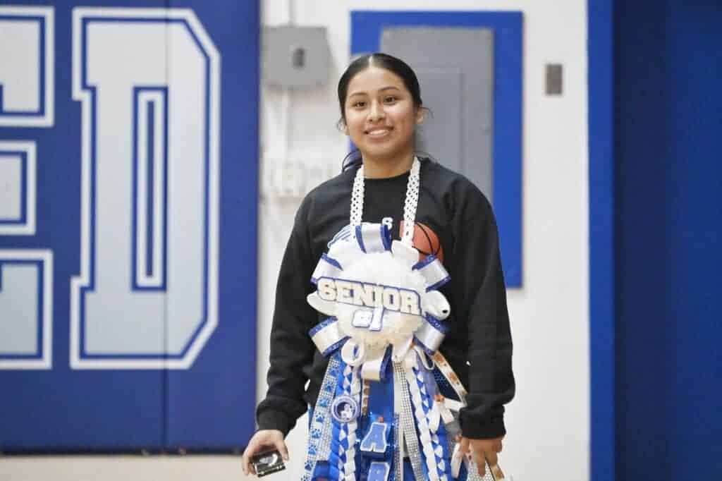 Photo - Madera High School Homecoming Queen Abigail Romero-Lopez will be all smiles to walk across the stage during Commencement Ceremonies on Wednesday at Matilda Torres High School.