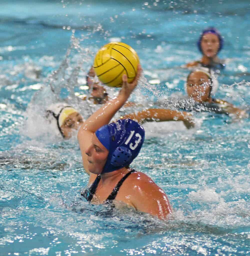 Photo - Madera’s Emily Goertzen gets a wide-open shot on goal during Wednesday’s 16-9 win over San Joaquin Memorial. Goertzen led the Coyotes with four goals.