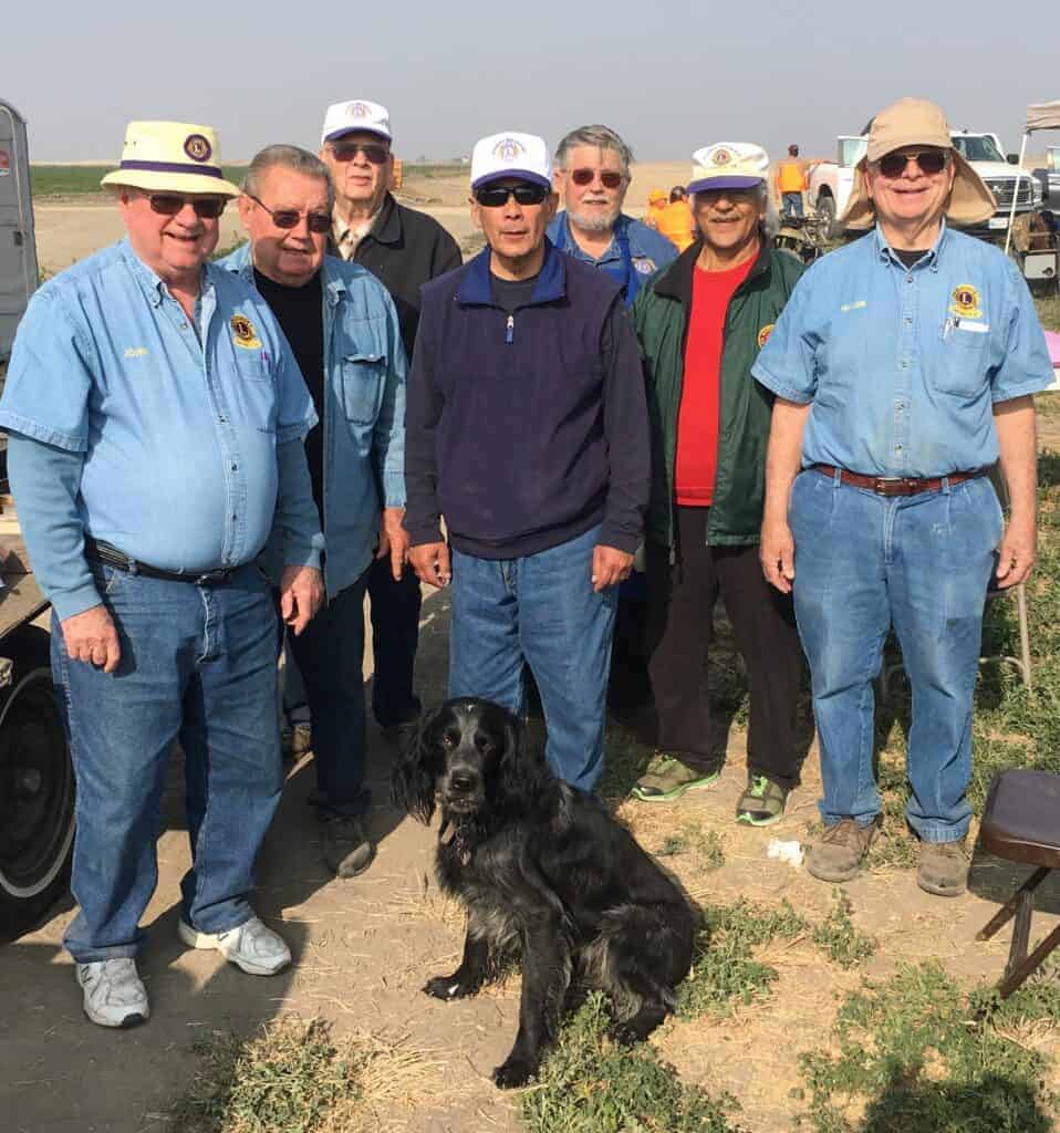 Photo - From left are morning Lions John Sudduth, George Hatfield, Robert Cunningham, Robert Garibay, Ron Snipes, Lt. Col. Bill Jones and Galen Wright.