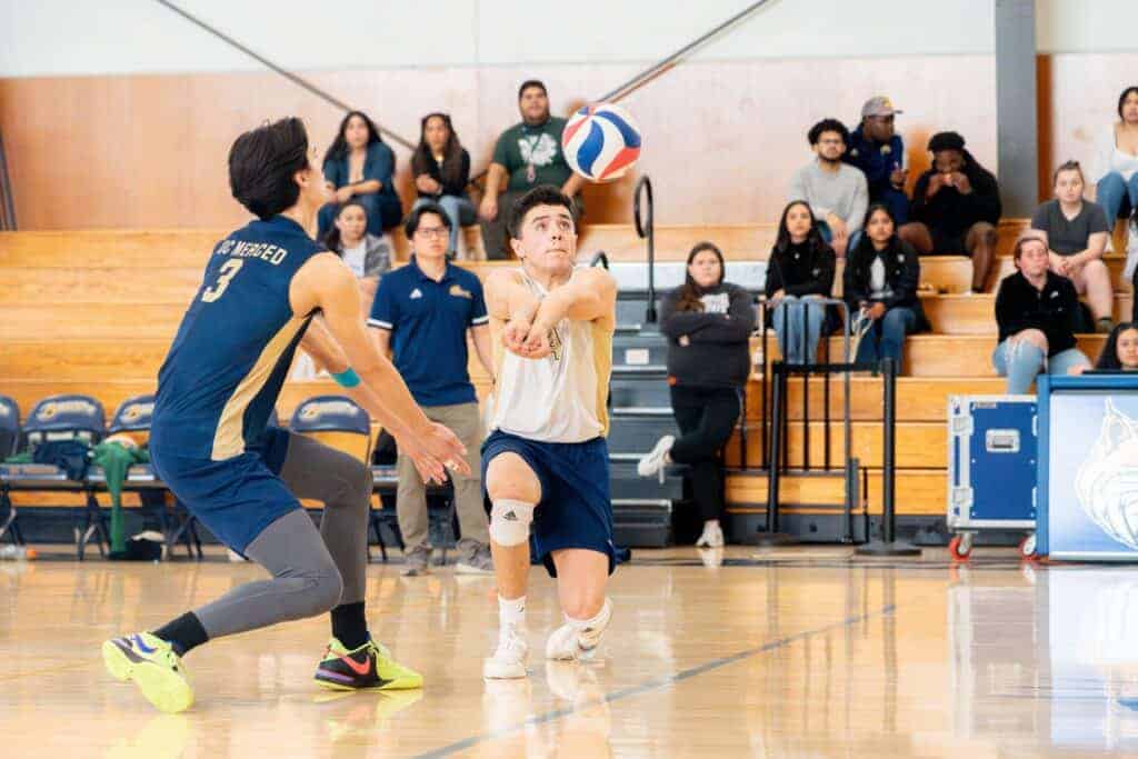 Photo - Fomrer Madera South Stallion boys volleyball player Sebastian Moreno is helping the UC Merced boys volleyball team to its best season in school history. 