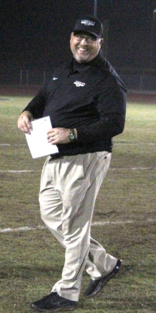 Photo - Liberty Athletics Director and head football coach Mike Nolte celebrated his 100th career victory last season. He hopes to lead the Hawks to a league championship in the newly-formed Northwest Sierra League.