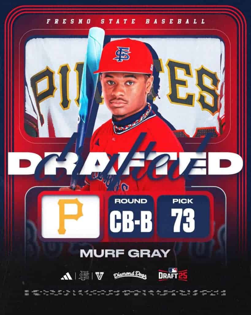 Photo - Former Madera South and Fresno State baseball standout Murf Gray is a draft pick of the Pittsburg Pirates. He was selected 73rd overall in the Competitive Balance portion of the draft.