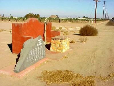 Photo - The Borden Chinese Cemetery as it looked in 1992, after a student project prompted a cleanup, and the Clampers erected a new monument.