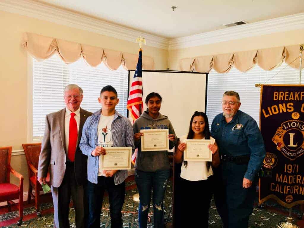 Photo - Lions sponsor contest for student speakers