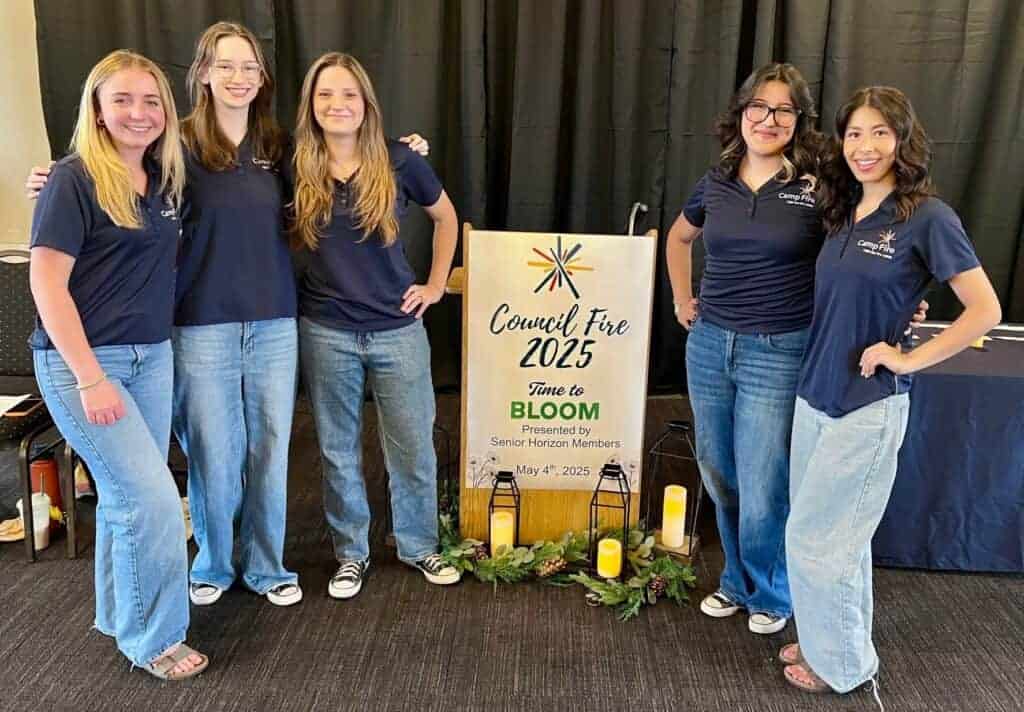 Photo - Camp Fire Heart of California Senior Horizon members. From left are Emma Elgorriaga, Caylin Cosyns, Maggie Moreno, Anayva Rolon and Talia Hadjis.