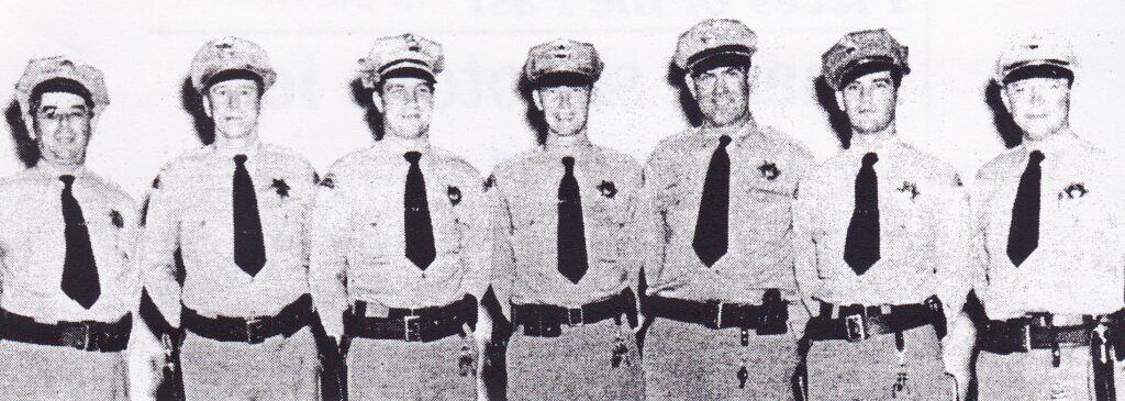 Photo - Madera’s police force in 1947. Ernie Fernandez is on the far right.