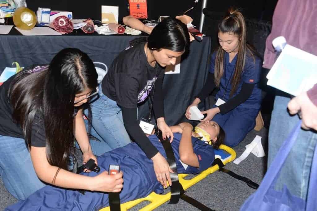 Photo - Madera South High HOSA students give a demonstration during the “We Believe Conference hosted by Madera Unified School District.