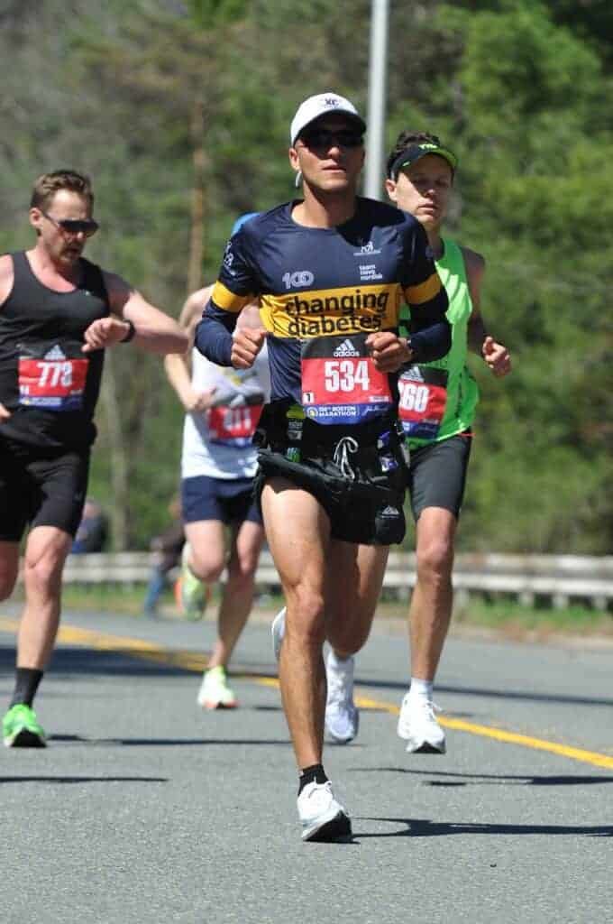 Madera’s Benny Madrigal runs the course during the Boston Marathon on April 18. Madrigal finished in the top three percent of all finishers and now turns his attention to the Berlin Marathon in September. Photo - Courtesy of MarathonFoto.com