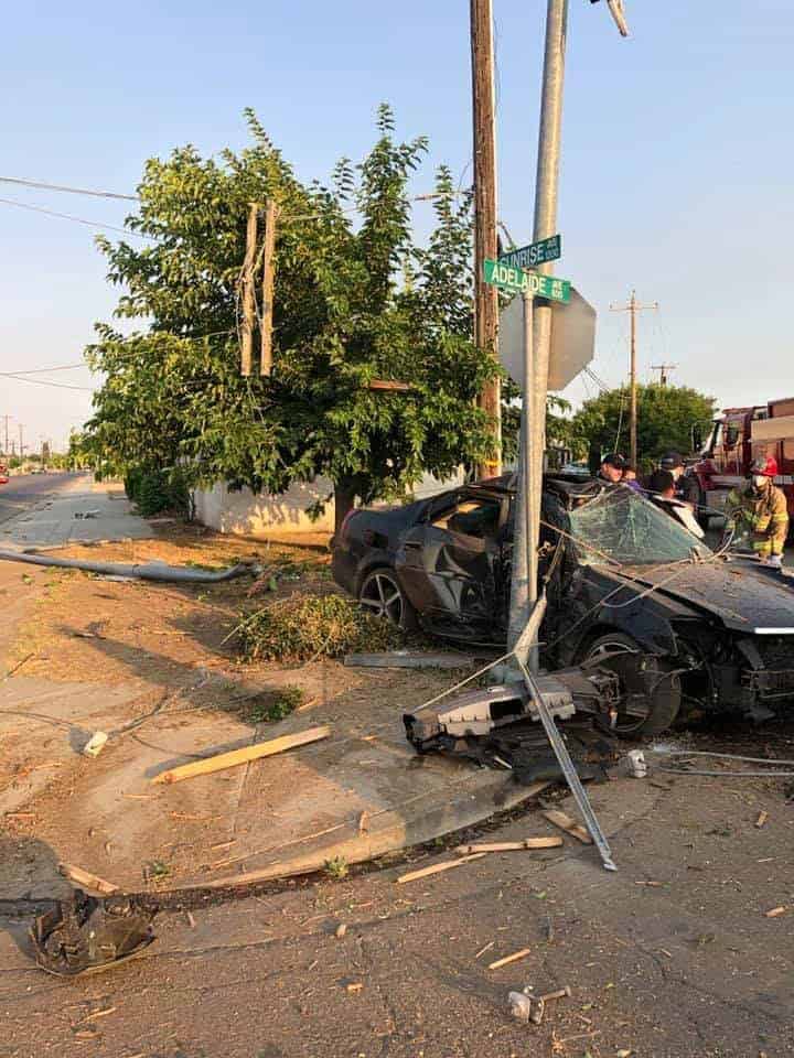 Vehicle collision takes out power