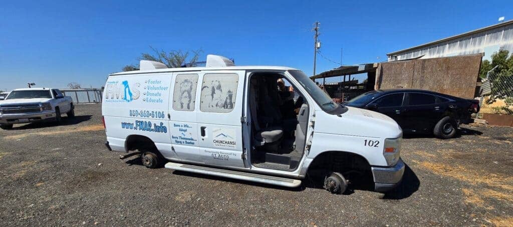 Photo - The Friends of the Madera Animal Shelter van. The 2011 Ford van was stolen on September 10, and recovered later, completely stripped and, now, unusable.