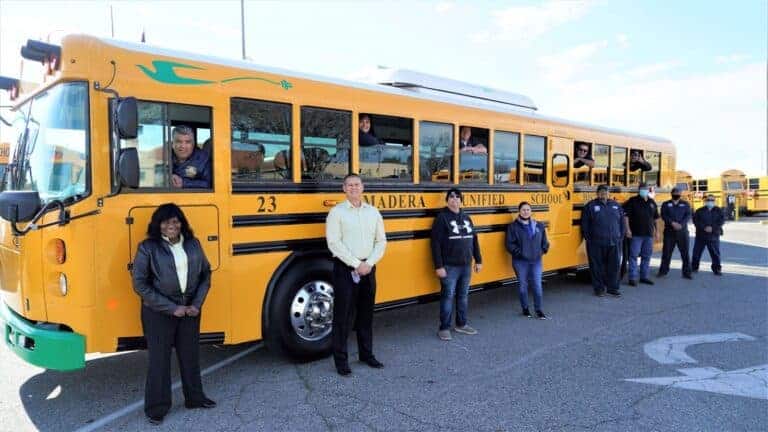 Madera Unified School District receives 5 all-electric school buses