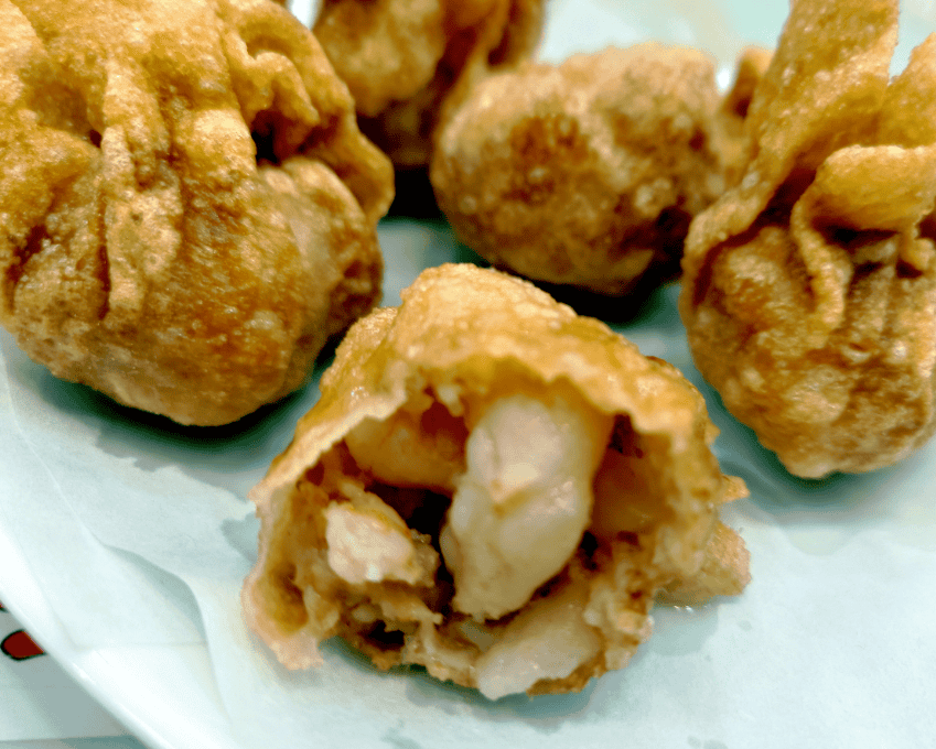 Photo of Crab meat makes a delicious filling for fried wonton appetizers.