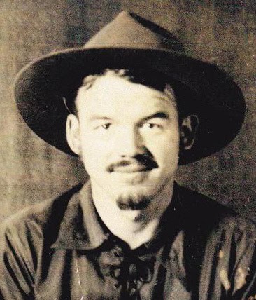 Vintage portrait of a man with a hat, from Madera Tribune archives.