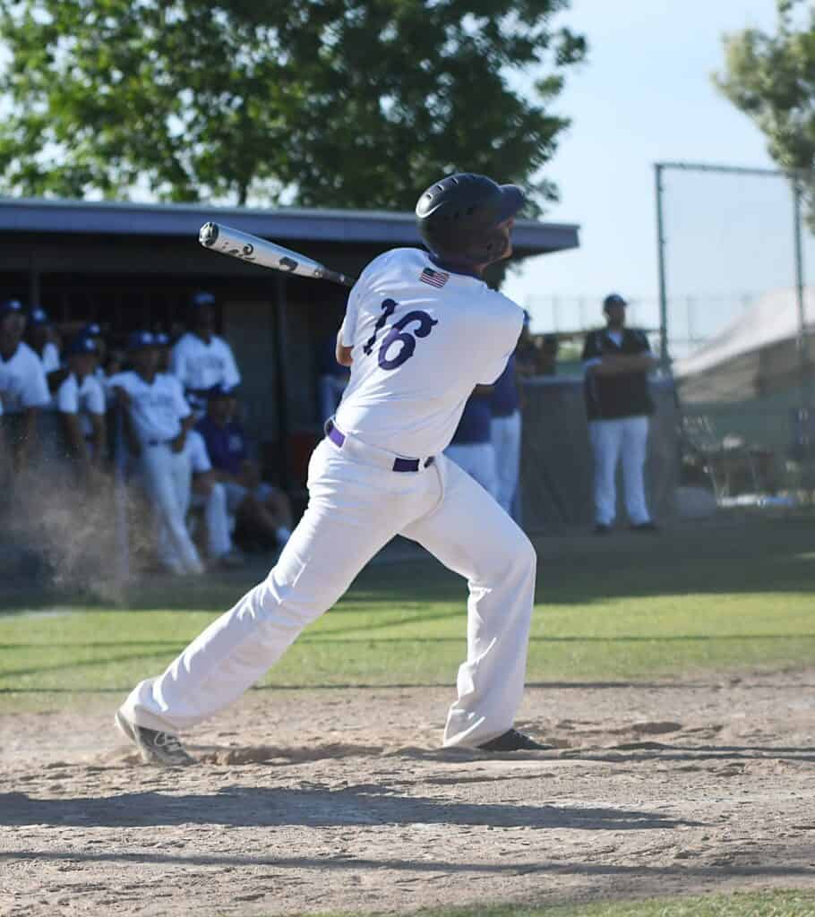 Photo - Madera South’s Jasir Alvarez watches his line drive fall in the first inning to drive in two runs during Thursday’s 11-1 victory over Mission Prep.