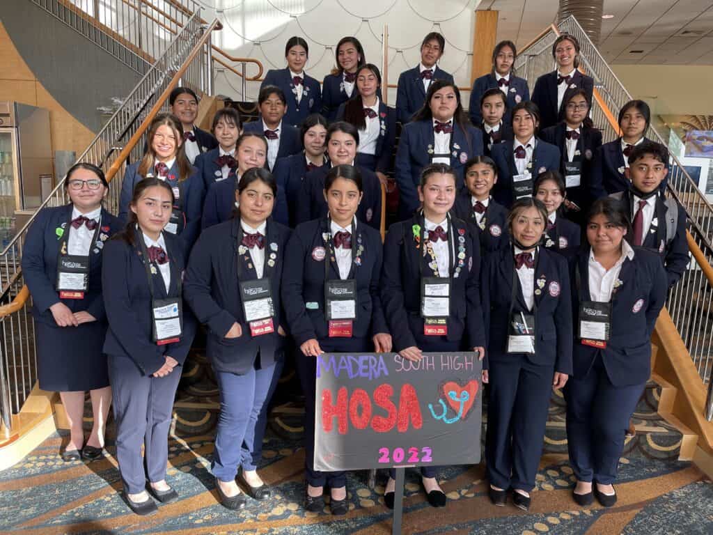 HOSA students at Madera South High School in 2022.