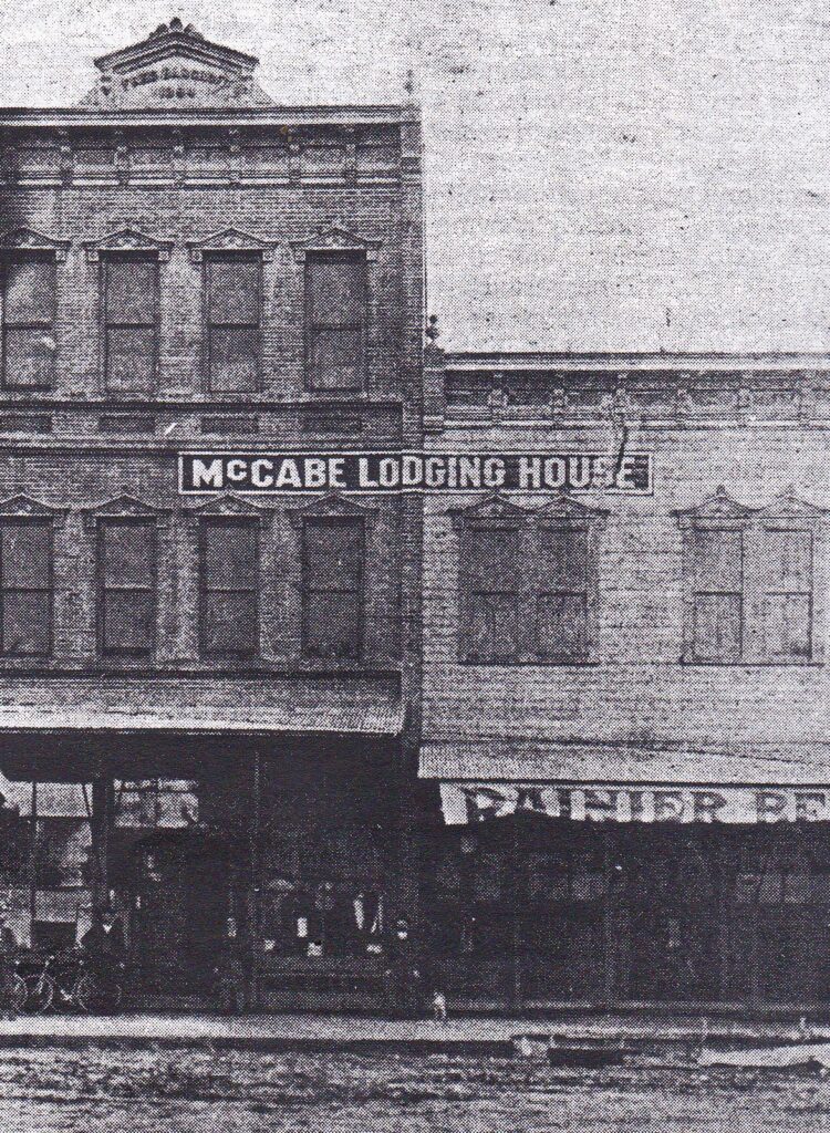 Historic Madera Lodging House building in downtown Madera, California.