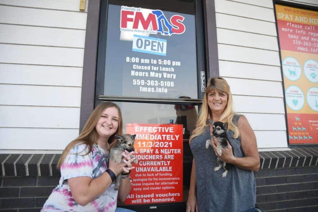 Adopt pets at Madera FMAS, open 8 AM - 5 PM, closed for lunch.