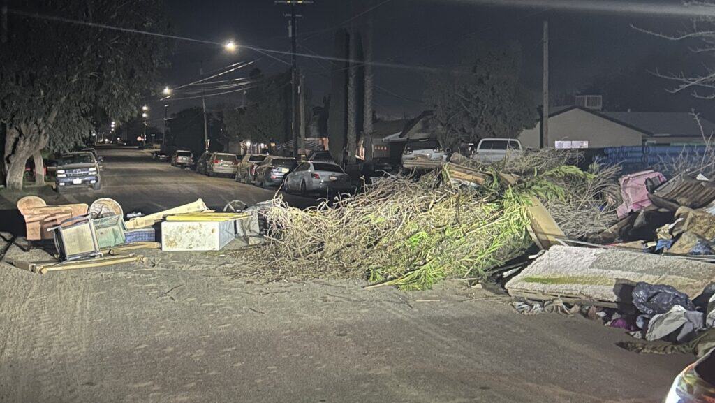 Photo - Although the City of Madera is conducting its annual Curbside Cleanup Program, the Madera Police Department reminds residents that discarded items must be placed neatly by the curb. Illegal dumping like this creates traffic hazards and fines are associated with it.