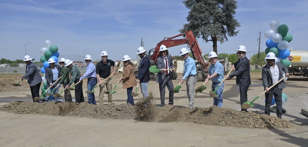 Photo of Local dignitaries, officials and construction partners gather for a ground-breaking ceremony for Madera County Crisis Stabilization & Sobering Center at 14277 Road 28 on Friday.