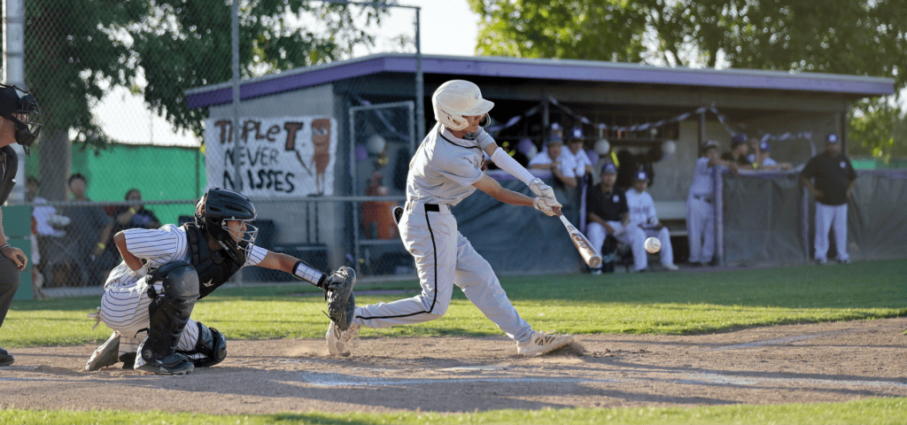 Photo - Matilda Torres lead-off hitter Austin Meza had three hits and scored three runs in Tuesday’s upset playoff victory over Rosamond.