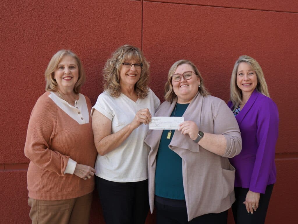 Photo - From left are Cheryl Lara, YLGI #118 vice president; Suzanne Molina, YLGI #118 president; Jessica Drake, executive director of Student Programs and Services, MCSOS; and Tricia Protzman, superintendent, MCSOS.