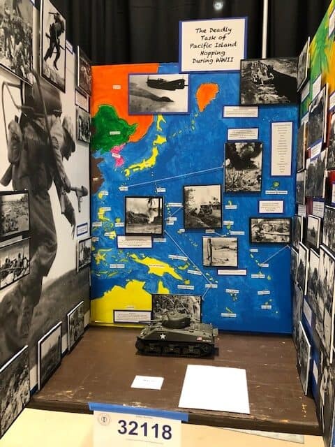 Historical display on Pacific Island history and WWII.
