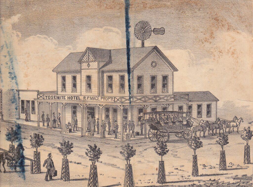 Historic Madera Hotel and Town Square.