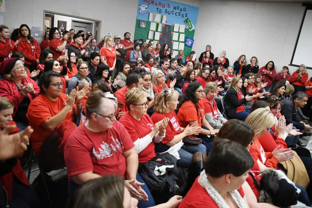 Educators and trustees at Madera school meeting discuss contracts and negotiations.