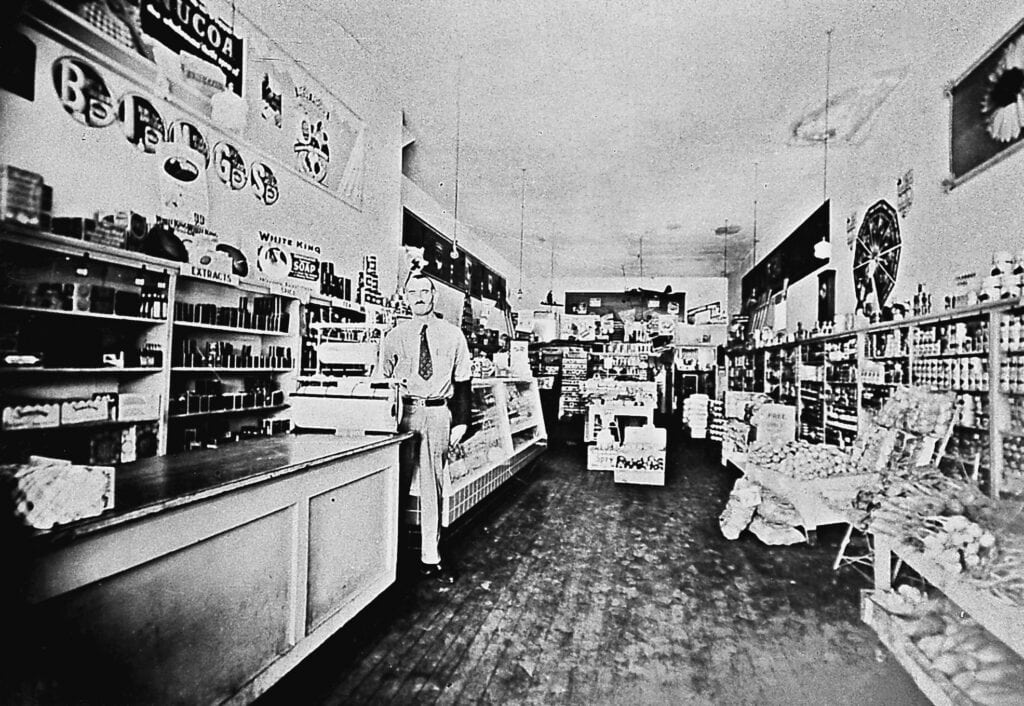 Interior of a vintage store from the Madera Tribune archives.