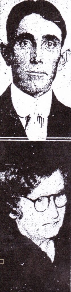 Historic photo of a man at the scene of the crime in Madera.
