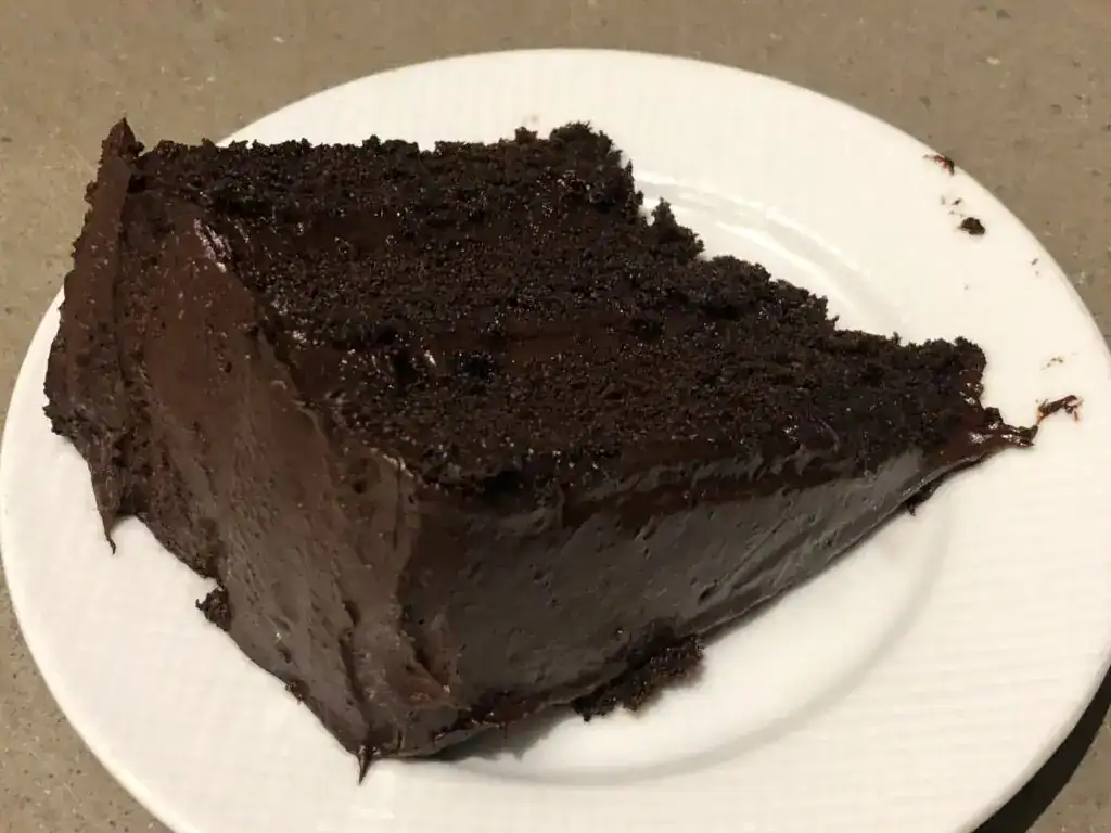 Photo - Three layers of delicious chocolate cake will put a smile on most faces.