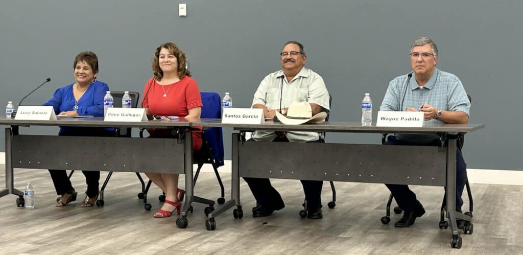 Local candidates at a panel discussion during the "Local candidates make their points" event.