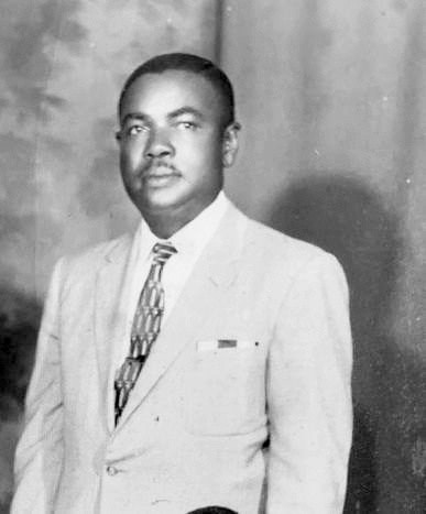 Black man in suit, historical photo related to Madera Tribune.