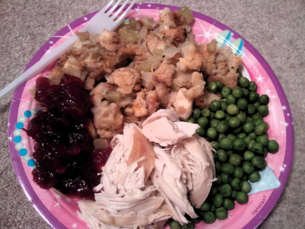 Getting Stuffed in Here: Classic Thanksgiving Meal Plate.