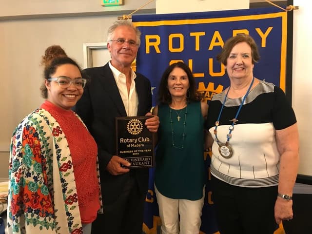 Vineyard of the Year award presented at Madera Rotary Club event.